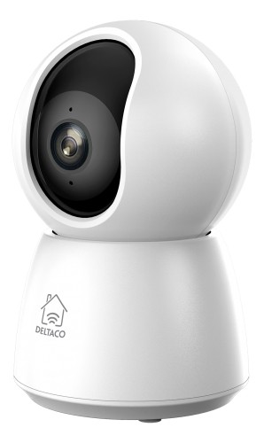 WiFi kamera DELTACO SMART HOME su motorizuota panorama ir pakreipimu, 2 krypčių garsas, 2 MP, IR naktinis matymas, ONVIF, balta / SH-IPC06 image 1