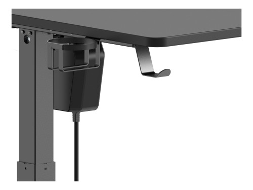Reguliuojamo aukščio žaidimų stalas DELTACO GAMING DT410 kabelių valdymas, puodelių ir ausinių laikiklis, juodas / GAM-140 image 3