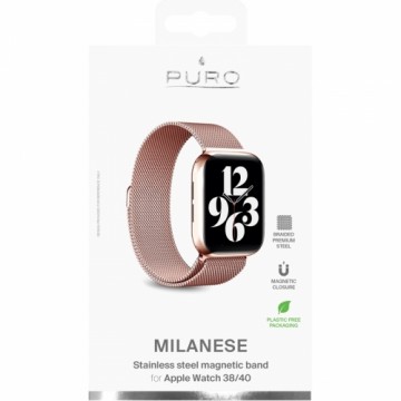 Milanese magnetinė apyrankė PURO skirta Apple watch 40mm, rožinė / AW40MILANESEBLK