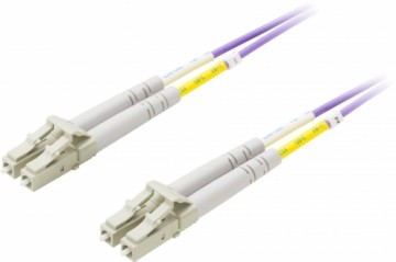 Optinis kabelis DELTACO OM4,  LC - LC, duplex, multimode, 50/125, 0.5m / LCLC-700