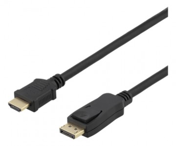 DELTACO DP - HDMI kabelis, 10m, 3840x2160 30Hz, 10.8Gb / s, juodas DP-HDMI1100