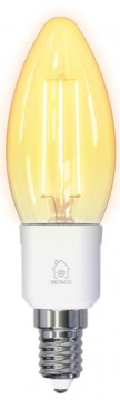 DELTACO SMART HOME LED kaitrinė lempa, E27, WiFI 2.4GHz, 4.5W, 400lm, pritemdoma, 1800K-6500K, 220-240V, SH-LFE14C35