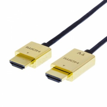 DELTACO PRIME HDMI kabelis, itin plonas, HDMI Type A ha, 4K, Ultra HD, 3.0m, juodas/auksinis / HDMI-1043-K