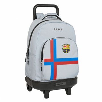 Школьный рюкзак с колесиками F.C. Barcelona Серый (33 x 45 x 22 cm)