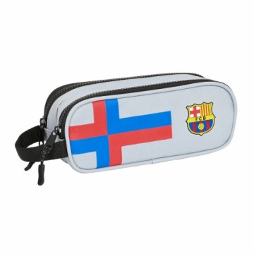 Divkāršs futrālis F.C. Barcelona Pelēks (21 x 8 x 6 cm)