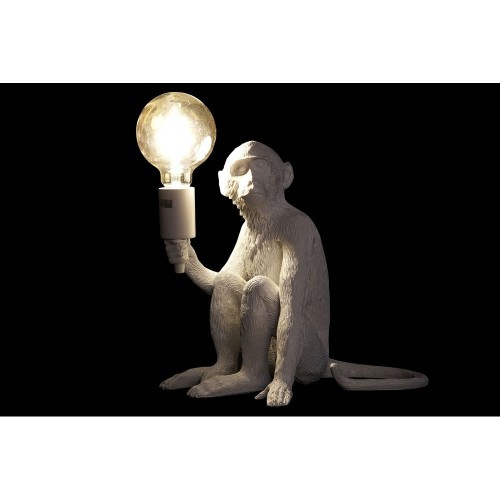 Galda lampa DKD Home Decor Balts Melns Sveķi 25W 220 V (2 pcs) image 3