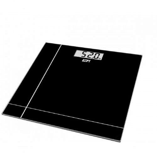 Цифровые весы для ванной EDM Стеклянный Чёрный 180 kg (26 x 26 x 2 cm) image 1