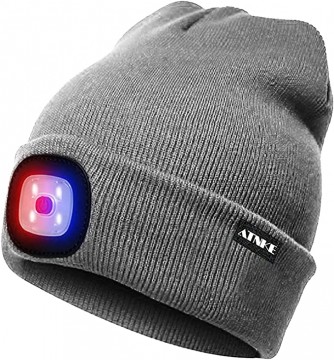 One size теплая вязаная шапка со светодиодной подсветкой  (gray)