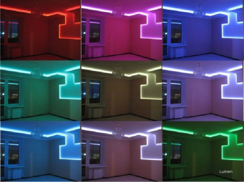 Visional LED Virtenes / Lentes (5050/60 led/m; 14.4 W/m; 1200 lm/m; RGB; IP20; Professional) - 5 Metri image 2