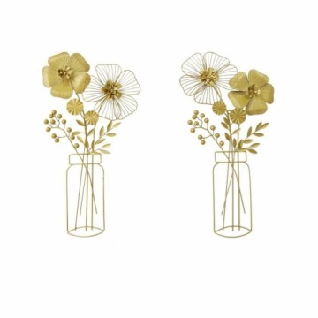 Sienu dekors DKD Home Decor Bronza Metāls Moderns (41,3 x 5 x 77 cm) (2 gb.)
