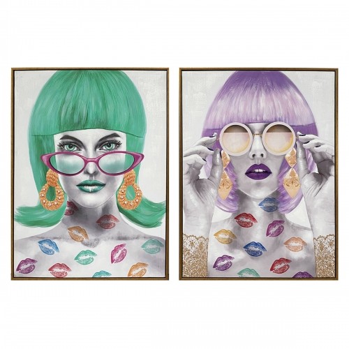 Glezna DKD Home Decor Fashion Girls (60 x 3,5 x 80 cm) (2 gb.) image 1