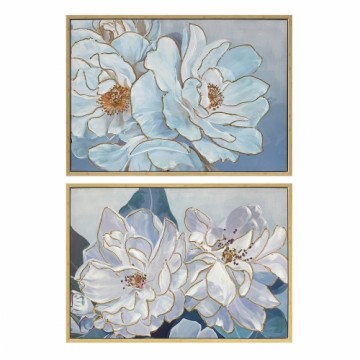Glezna DKD Home Decor Цветы (100 x 4 x 70 cm) (2 gb.)
