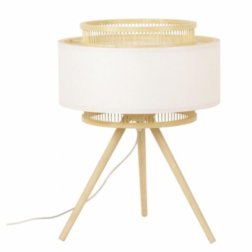 Настольная лампа DKD Home Decor Коричневый полиэстер Белый Бамбук (36 x 36 x 48 cm)