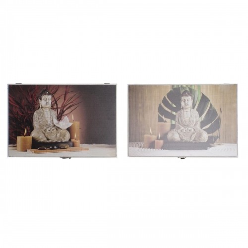 Крышки DKD Home Decor Будда бухгалтер 46,5 x 6 x 31,5 cm 2 штук Деревянный MDF image 1