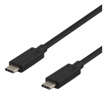 USB-C kabelis DELTACO 0.25m, USB 3.1 Gen 2, 10 Gbps, 60W, juodas / USBC-1120
