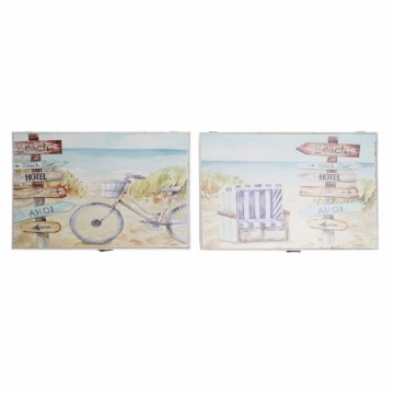 Крышки DKD Home Decor Пляж бухгалтер 46,5 x 6 x 31,5 cm 2 штук Деревянный MDF