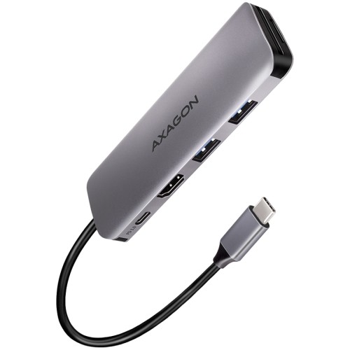 Axagon Multiport USB 3.2 Gen 1 hub. HDMI, card reader and Power Delivery. 20 cm USB-C cable. image 1