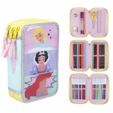 Skolas Penālis ar Piederumiem Princesses Disney 43 Daudzums Rozā (12,5 x 6,5 x 19,5 cm)
