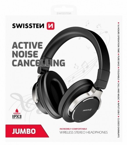 Swissten Jumbo ANC Stereo Bluetooth Bezvadu Austiņas image 1