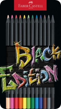 Krāsainie zīmuļi Faber-Castell Black Edition 12 pasteļkrāsas