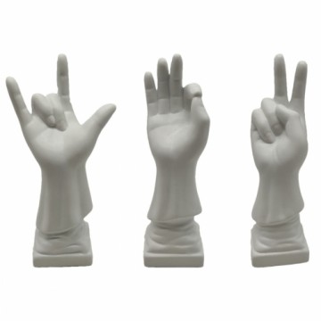 Dekoratīvās figūriņas DKD Home Decor Balts Sveķi Keramika Roka (7 x 7 x 25 cm) (3 gb.)