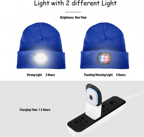 Cepure ar LED gaismu ar 2 gaismas režīmiem (Blue) image 3