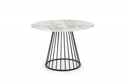 Halmar BRODWAY table, color: top - white marble, legs - black image 5