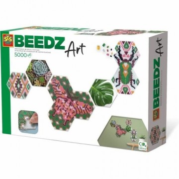 Komplekts SES Creative Beedz Art - Hex tiles Botánica (FR)