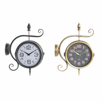 Настенное часы DKD Home Decor Станция Железо Vintage 2 штук (29 x 10 x 39,5 cm)