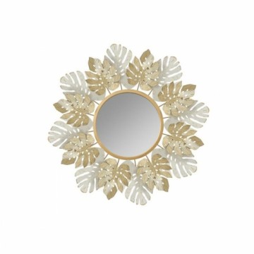 Sienas spogulis DKD Home Decor Metāls Augu lapa (78,7 x 5,7 x 78,7 cm)