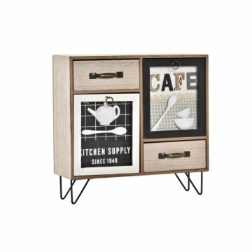Универсальный органайзер DKD Home Decor Кухня Стеклянный Металл Деревянный MDF Shabby Chic (30 x 10 x 29 cm)