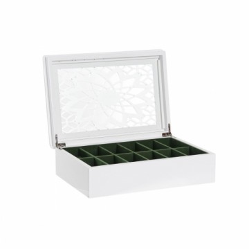 Watch Case DKD Home Decor Stikls Balts Koks MDF (29 x 20 x 9 cm)