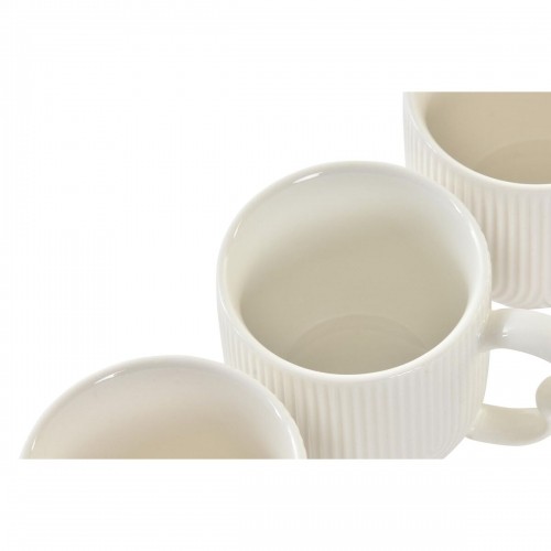 Набор из 6 чашек с блюдом DKD Home Decor Натуральный Фарфор Белый (90 ml) image 3