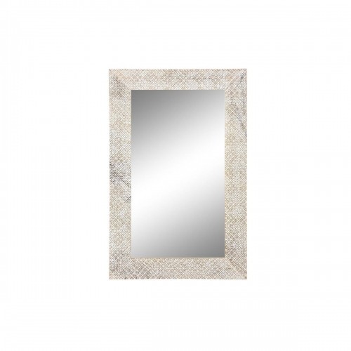 Sienas spogulis DKD Home Decor Dabisks Balts Mango koks (76,5 x 3 x 122 cm) image 1