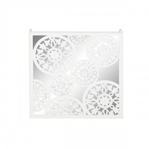 Sienu dekors DKD Home Decor spogulis Balts Koks MDF (90 x 1,5 x 90 cm) image 1
