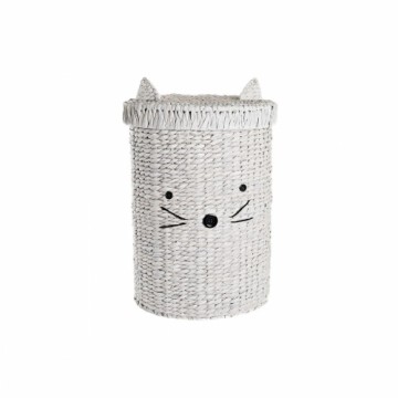 Бельевая корзина DKD Home Decor Белый Детский волокно кот (42 x 42 x 63 cm)