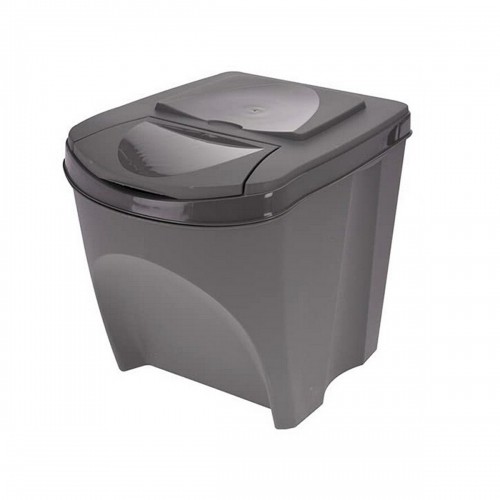 Atkārtoti Pārstrādājamo Atkritumu Tvertne Sortibox Melns (3 x 25 l) image 1