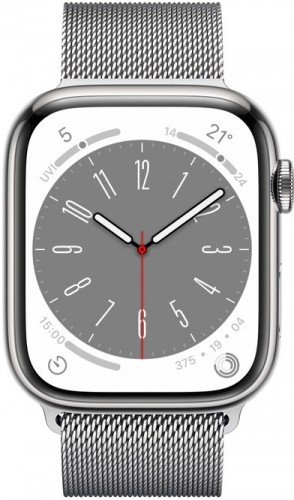 Apple Watch 8 GPS + Cellular 45mm Stainless Steel Milanese Loop, silver (MNKJ3EL/A) image 2