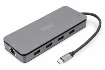 Digitus  
         
       11 in 1 USB-C Docking Station and SSD Enclosure DA-70896 4x USB 3.0, 1x VGA, 1x HDMI, RJ45, Card Reader for SD and TF cards