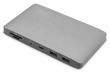 Digitus  
         
       Universal Docking Station USB 3.0, 7-Port, Travel 2x Video, 3x USB 3.0, 1x USB-C, RJ45, 1 x Audio Stereo jack (3.5 mm)