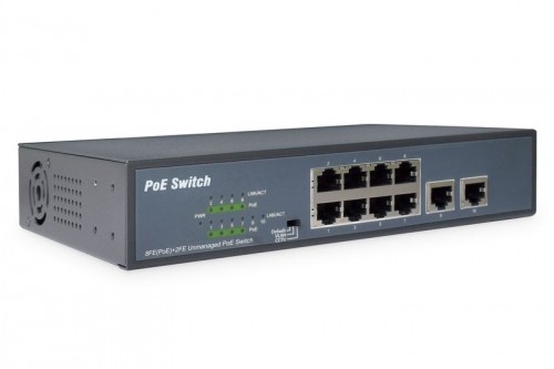Digitus  
         
       8-port Fast Ethernet PoE Switch + 2-Port Uplink DN-95323-1 10/100 Mbps (RJ-45), Unmanaged, Desktop, Power supply type Internal, Ethernet LAN (RJ-45) ports 8 image 1