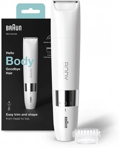 Braun  
         
       Body Mini Trimmer BS1000 Number of power levels 1, Wet&Dry, White image 1