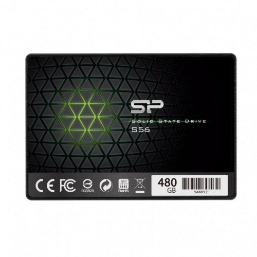 Silicon power  
         
       S56 480 GB, SSD form factor 2.5", SSD interface SATA, Write speed 530 MB/s, Read speed 560 MB/s image 1