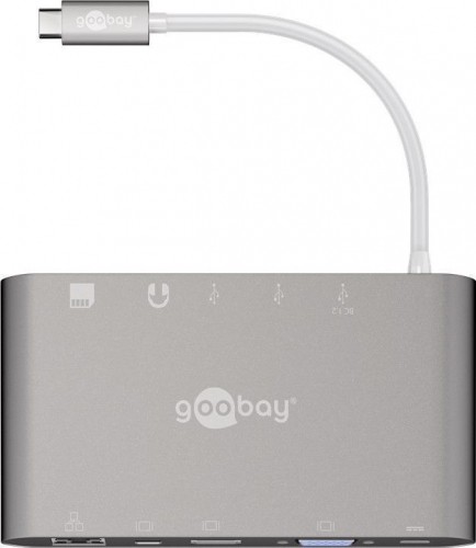 Goobay  
         
       USB-C All-in-1 Multiport Adapter 62113 USB Type-C, 0.13 m, Silver image 1