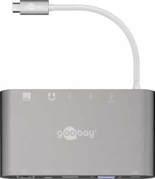 Goobay  
         
       USB-C All-in-1 Multiport Adapter 62113 USB Type-C, 0.13 m, Silver