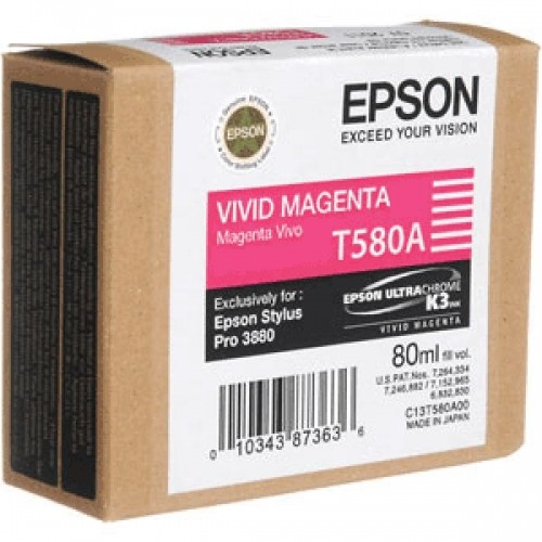 EPSON  
         
       Singlepack Vivid T580A00 Ink Cartridge, Magenta image 1