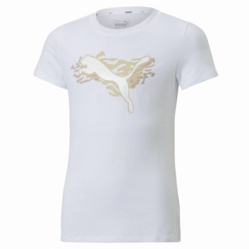 Krekls ar Īsām Piedurknēm Bērniem Puma Alpha Balts