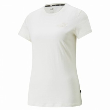 Sieviešu Krekls ar Īsām Piedurknēm Puma Balts