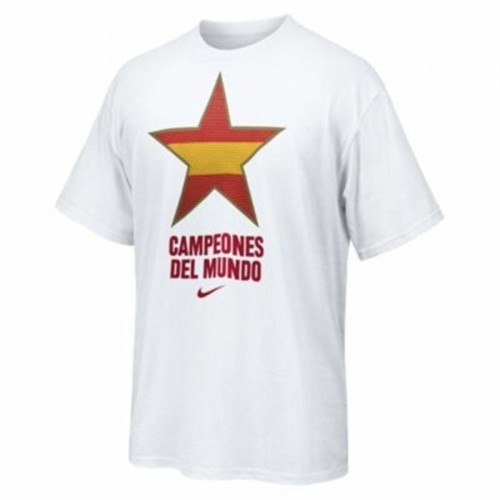 Vīriešu Krekls ar Īsām Piedurknēm Nike Estrella España Campeones del Mundo 2010 Balts image 1