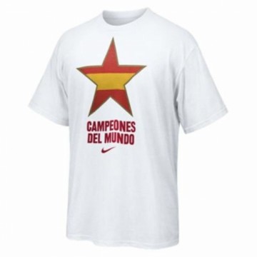 Vīriešu Krekls ar Īsām Piedurknēm Nike Estrella España Campeones del Mundo 2010 Balts